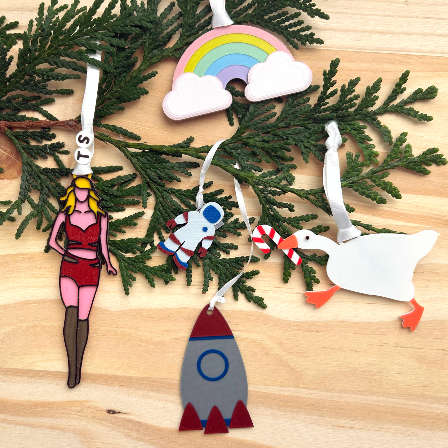 Rainbow-Ho-Ho 3D Printed Ornament