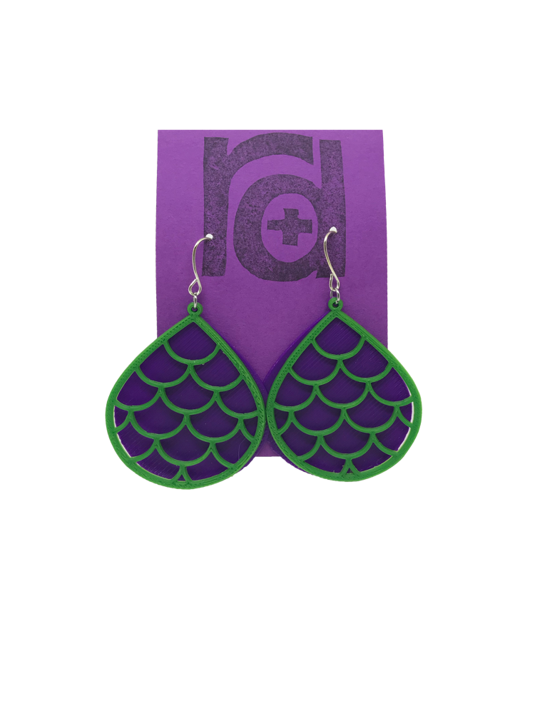 I Am Mer-Mazing 3D Printed Earrings