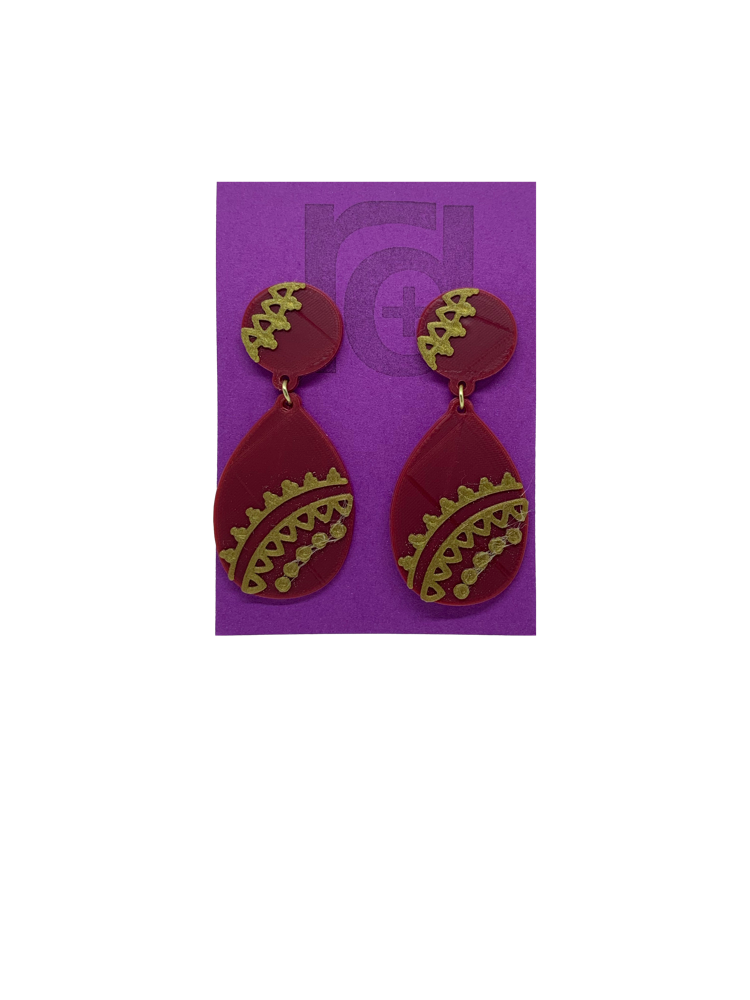 Good and Mehndi 3D Printed Earrings