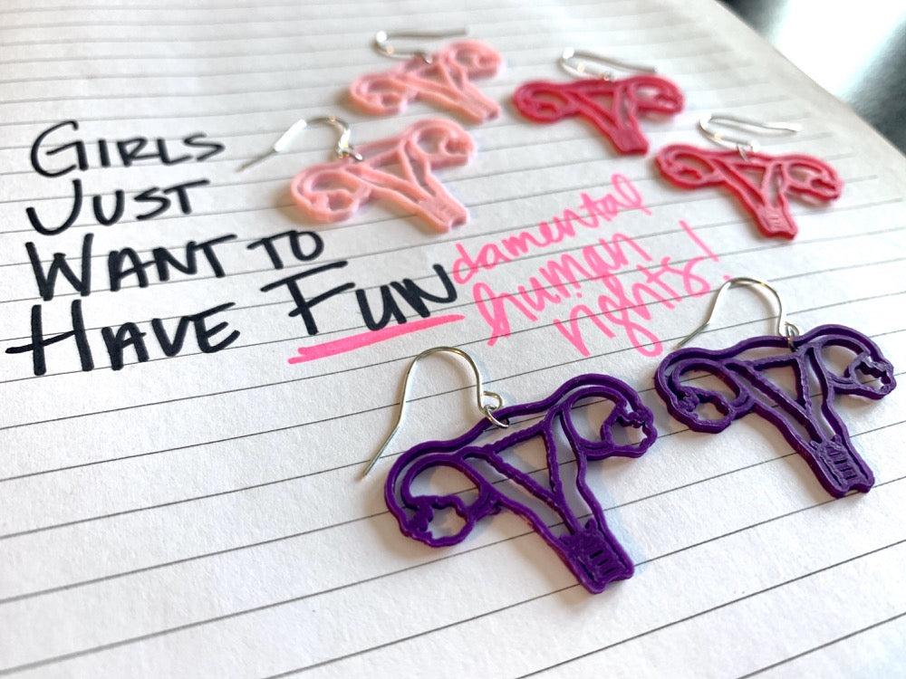 No Need to Ovary-act 3D Printed Earrings