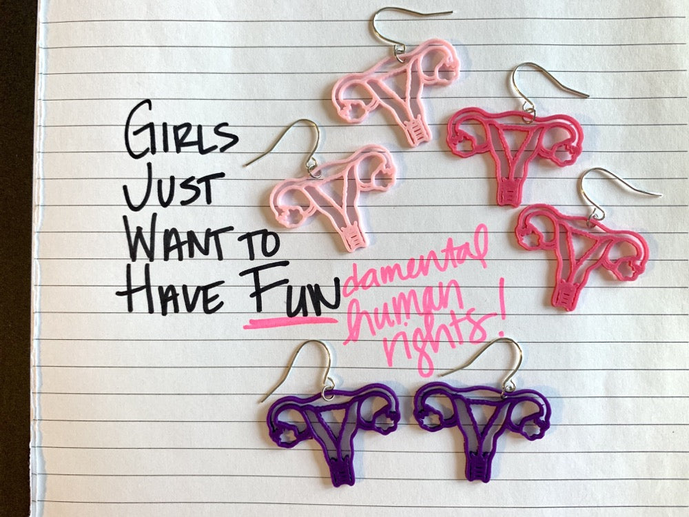 No Need to Ovary-act 3D Printed Earrings