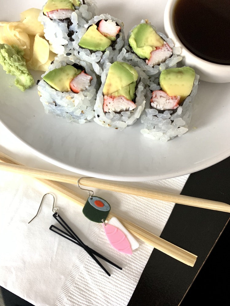 Let Me See That Sushi Roll 3D Printed Earrings