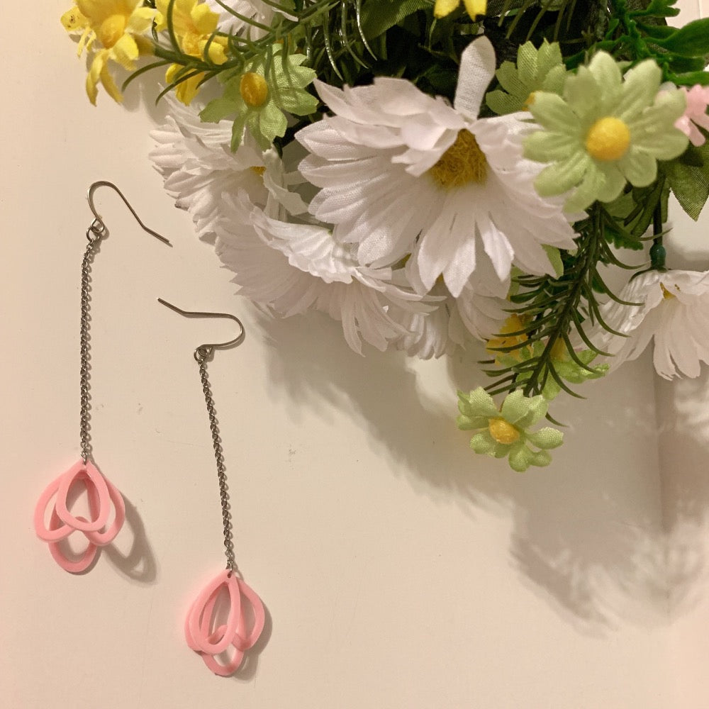 What in Carnation? 3D Printed Earrings