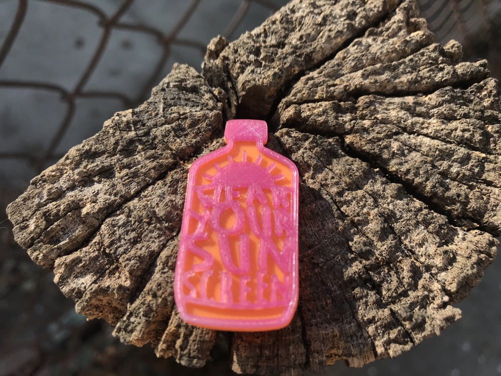 Wear Your Sunscreen 3D Printed Pin