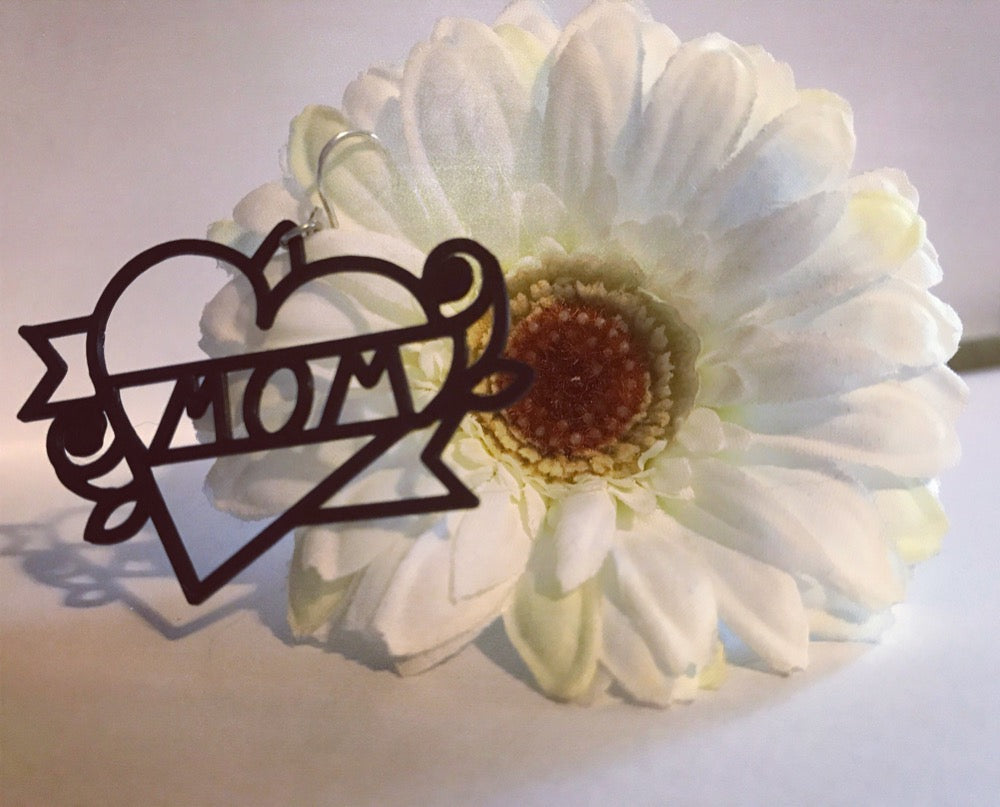 Love Your Mom 3D Printed Earrings
