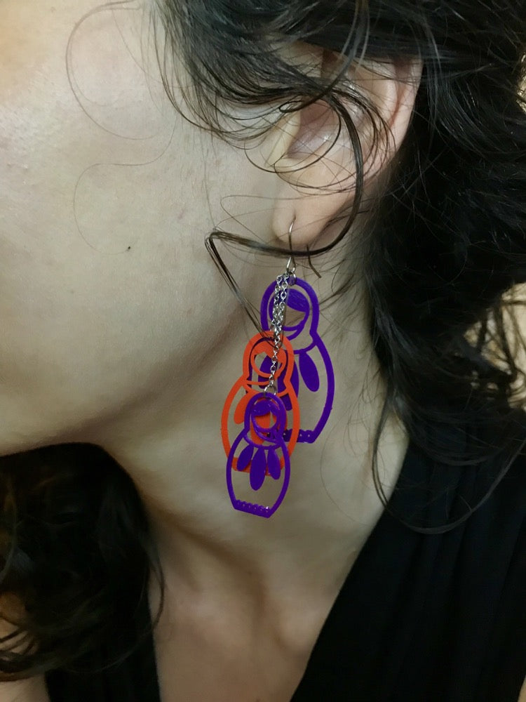 Full of Themselves 3D Printed Earrings