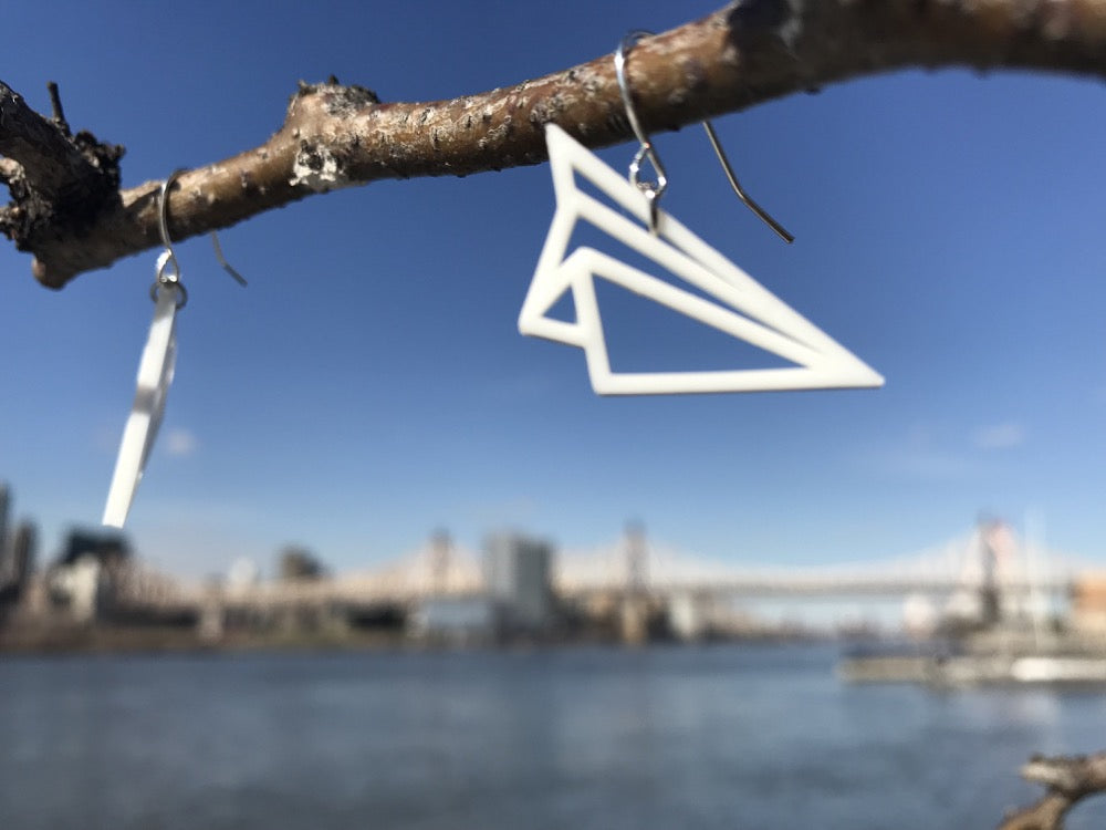 I Fly High Like Paper, Get High Like Planes 3D Printed Earrings