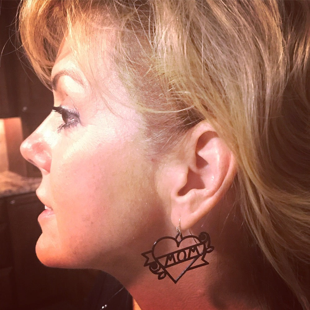 Love Your Mom 3D Printed Earrings