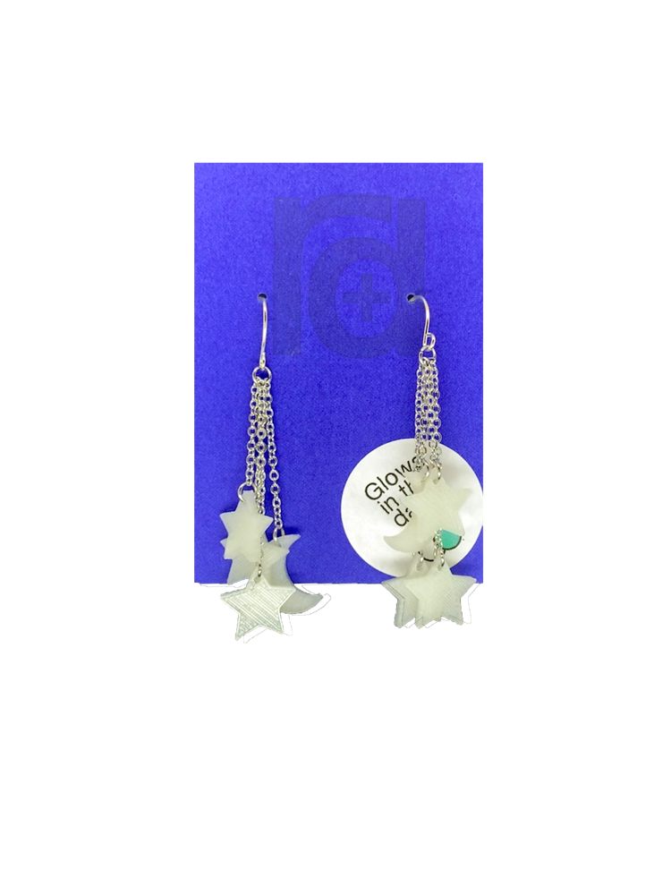 Let Me Glow Among The Stars 3D Printed Earrings