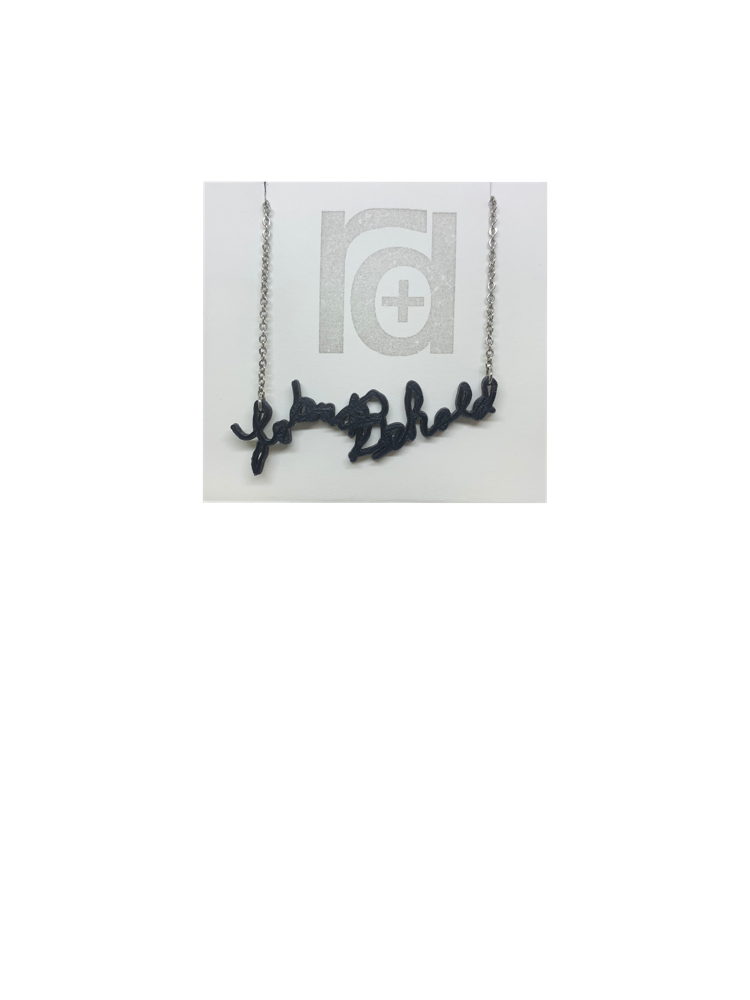 Custom 3D Printed Necklace from Handwriting Sustainability
