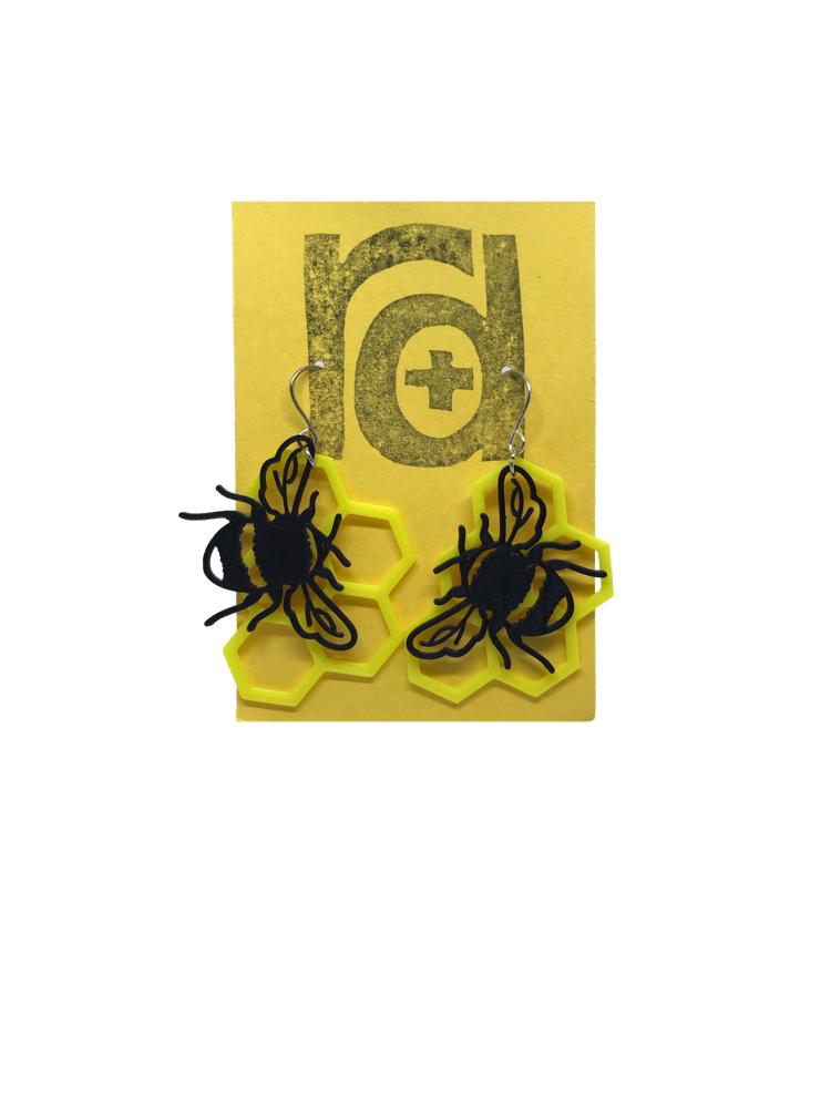 We Bee-long Together 3D Printed Earrings