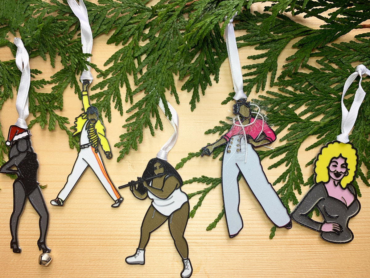 Freddie Mercury Wearing Crown Glass Christmas Ornament – Cody Foster GO-4033