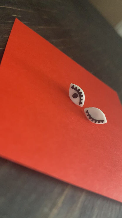 Great Minds Wink Alike 3D Printed Earrings