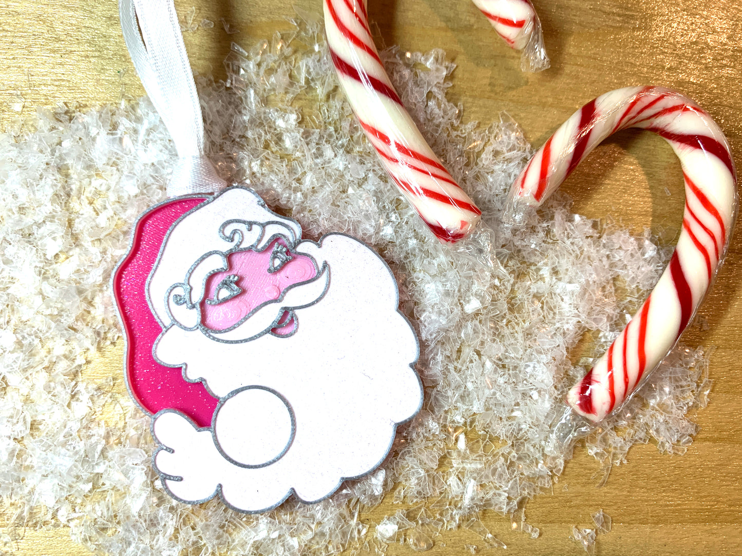 Up on the Housetop, Pink! Pink! Pink! 3D Printed Ornament