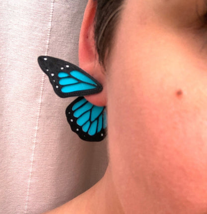 Come Butterfly With Me 3D Printed Earrings