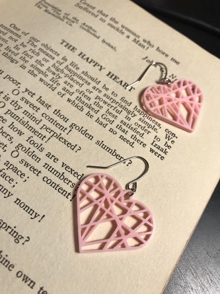 Heartstrings 3D Printed Earrings