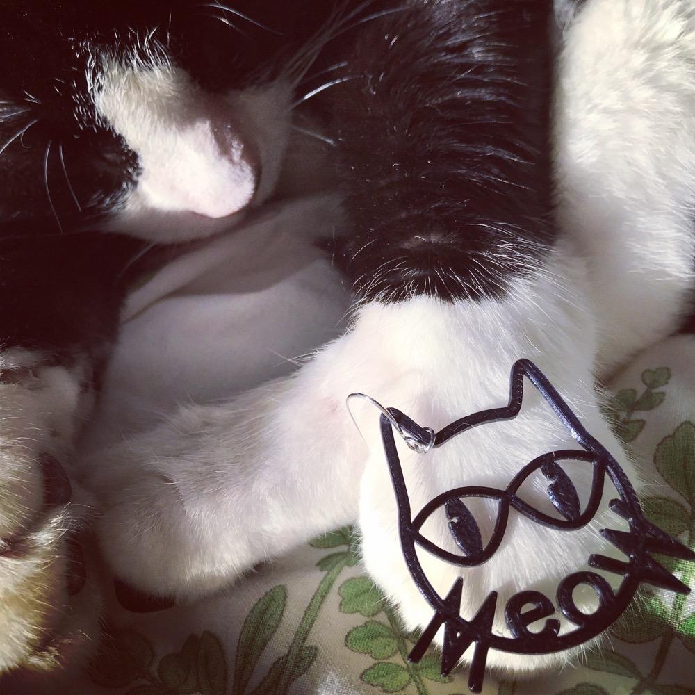 Me-ow! 3D Printed Earrings