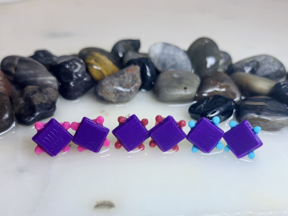 Power to the Pebble 3D Printed Earrings