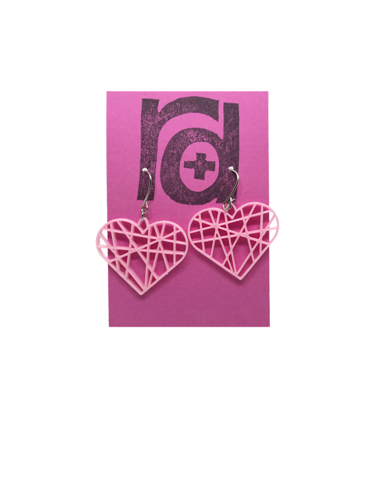 Heartstrings 3D Printed Earrings