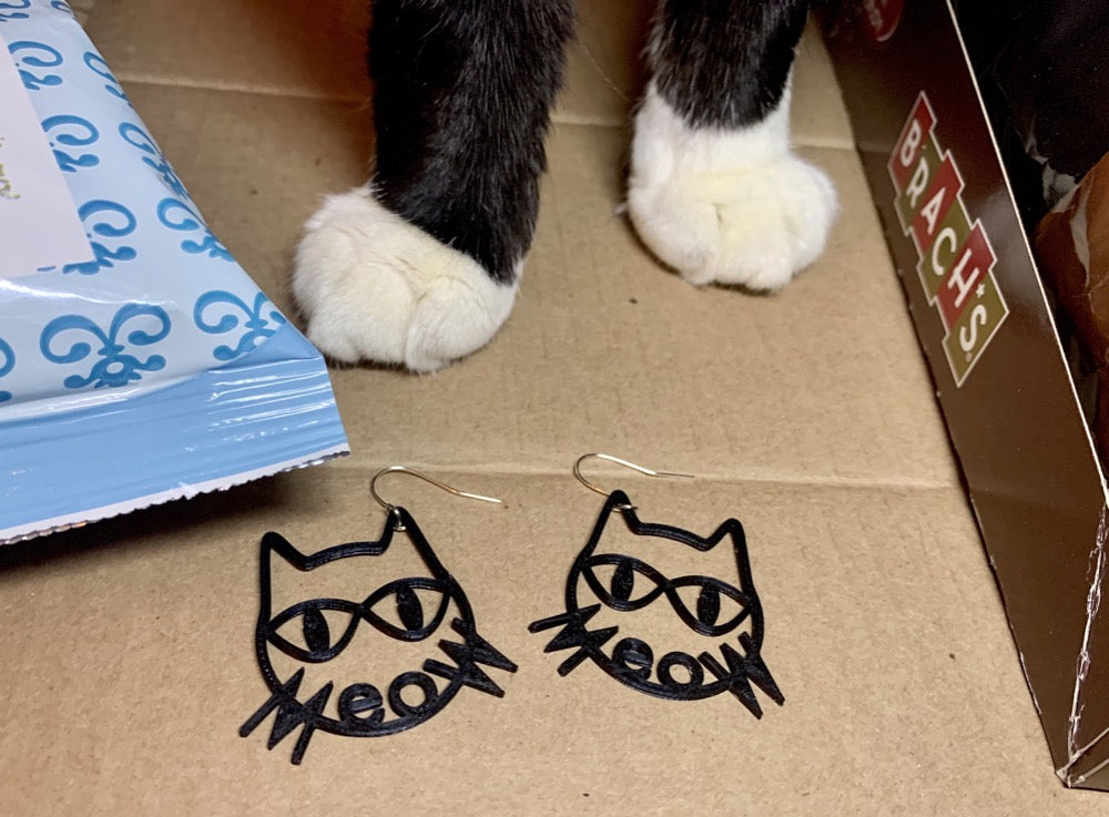 Me-ow! 3D Printed Earrings