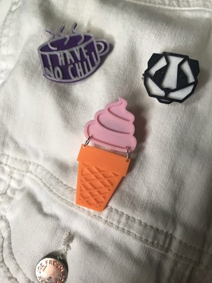 Pandamonium 3D Printed Pin