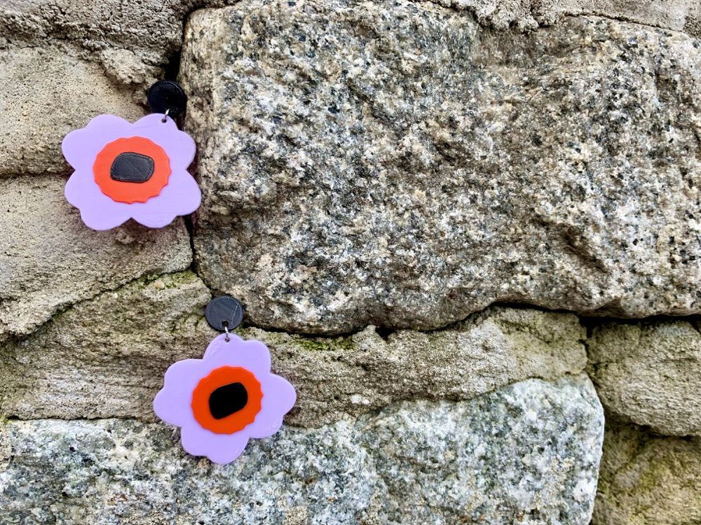 Flower to the People 3D Printed Earrings