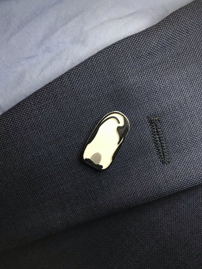 Penguin Suit 3D Printed Lapel Pin/Tie Tack and Cufflinks