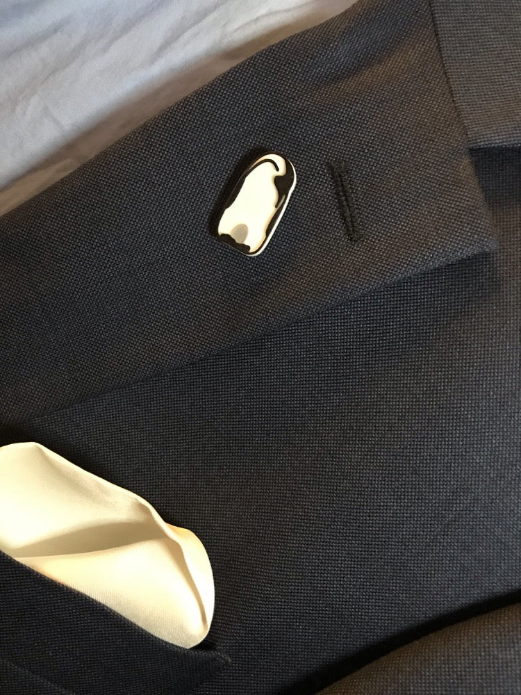 Penguin Suit 3D Printed Lapel Pin/Tie Tack and Cufflinks