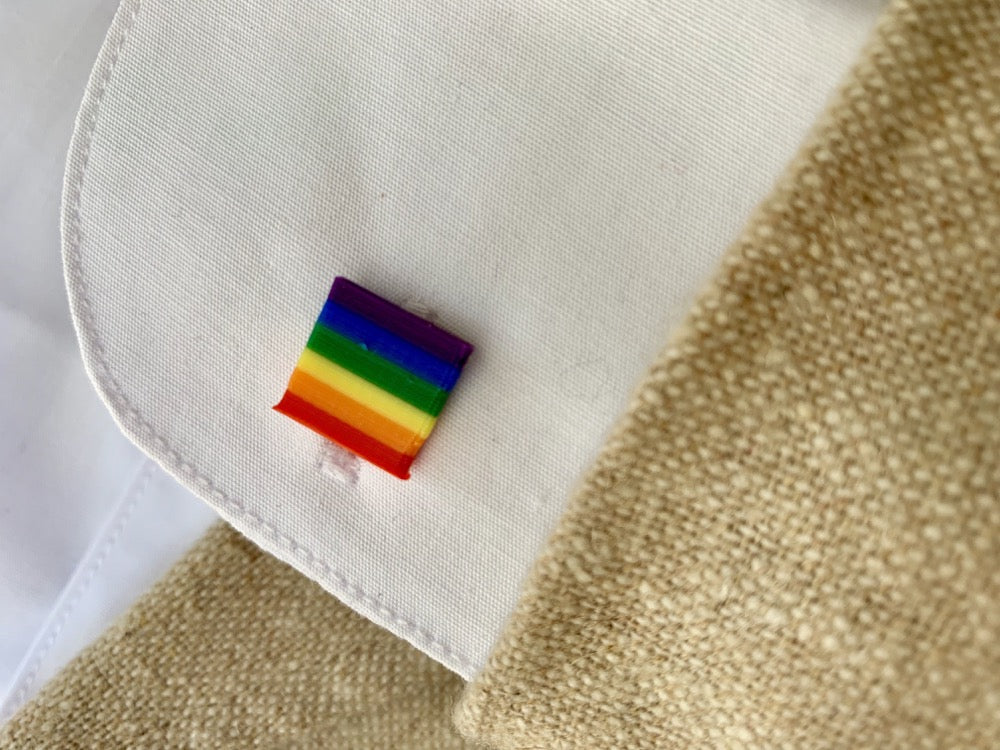 Rainbow Connection 3D Printed Lapel Pin/Tie Tack and Cufflinks