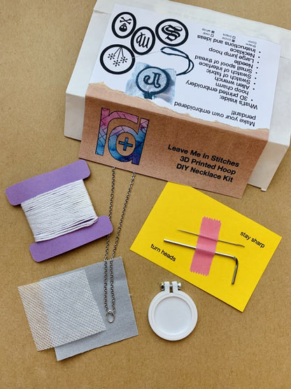 Leave Me In Stitches 3D Printed Hoop DIY Necklace Kit