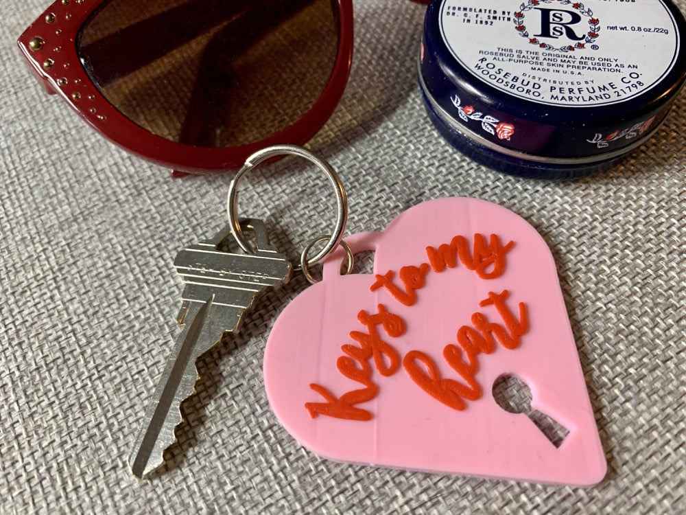 Keys To My Heart 3D Printed Keychain