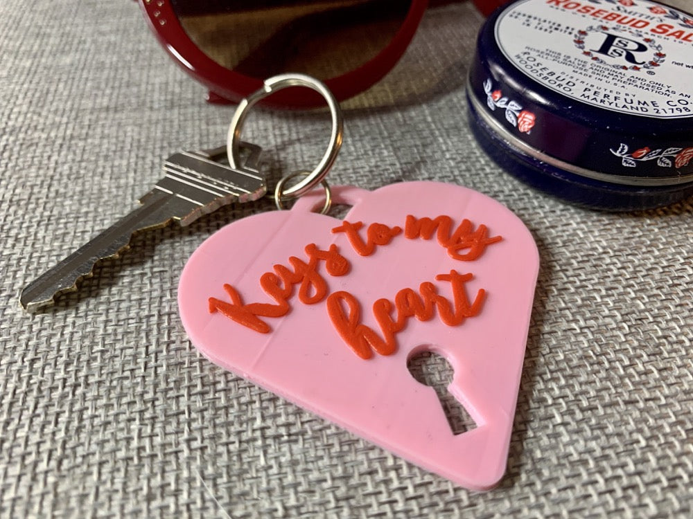 Keys To My Heart 3D Printed Keychain