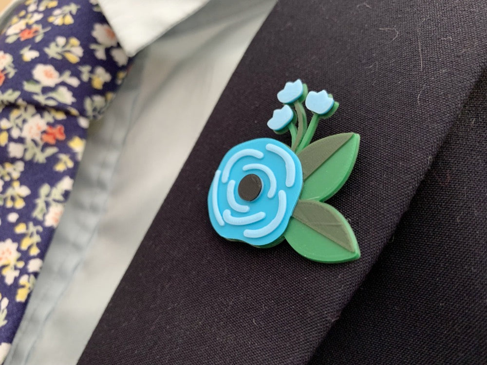 Well Suited 3D Printed Lapel Pin/Tie Tack and Cufflinks