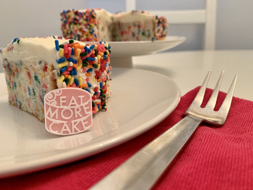 Eat More Cake 3D Printed Pin