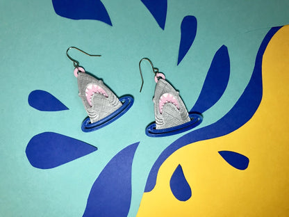 Looking Shark 3D Printed Earrings