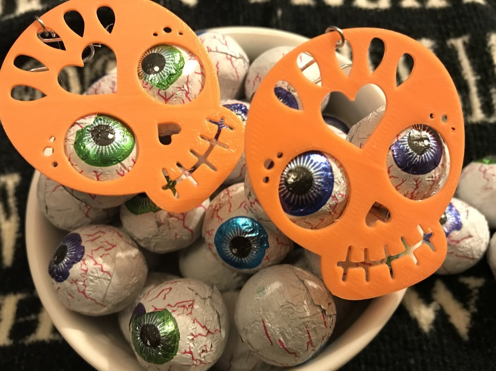 Trick or Treat Yo'Self 3D Printed Earrings