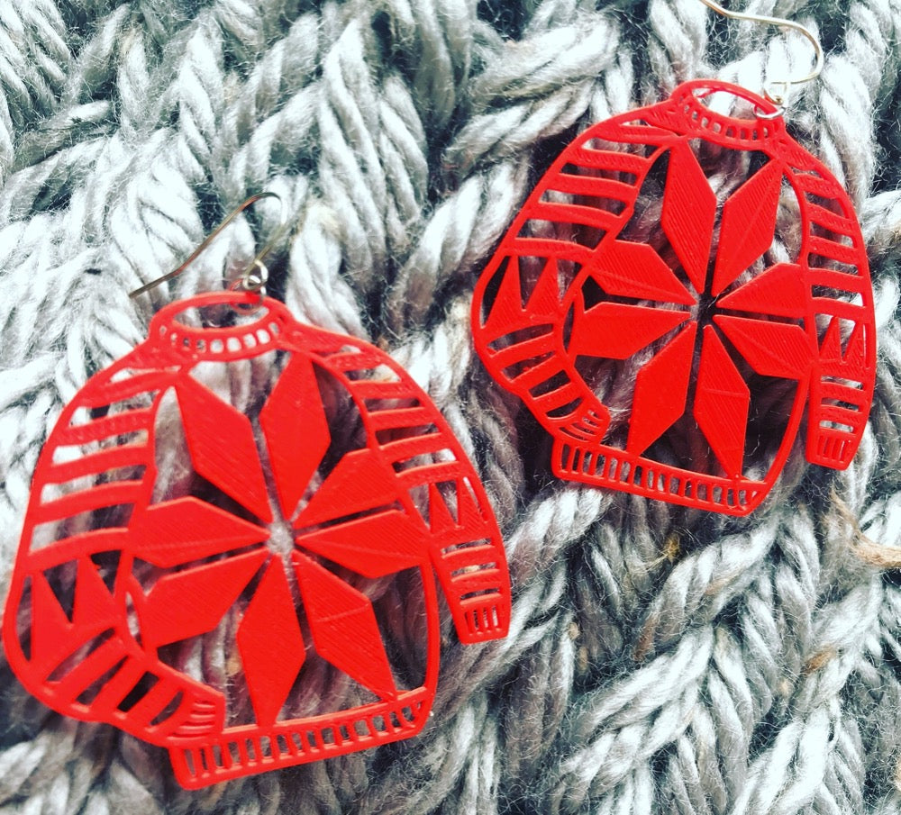 Ugly Sweater 3D Printed Earrings