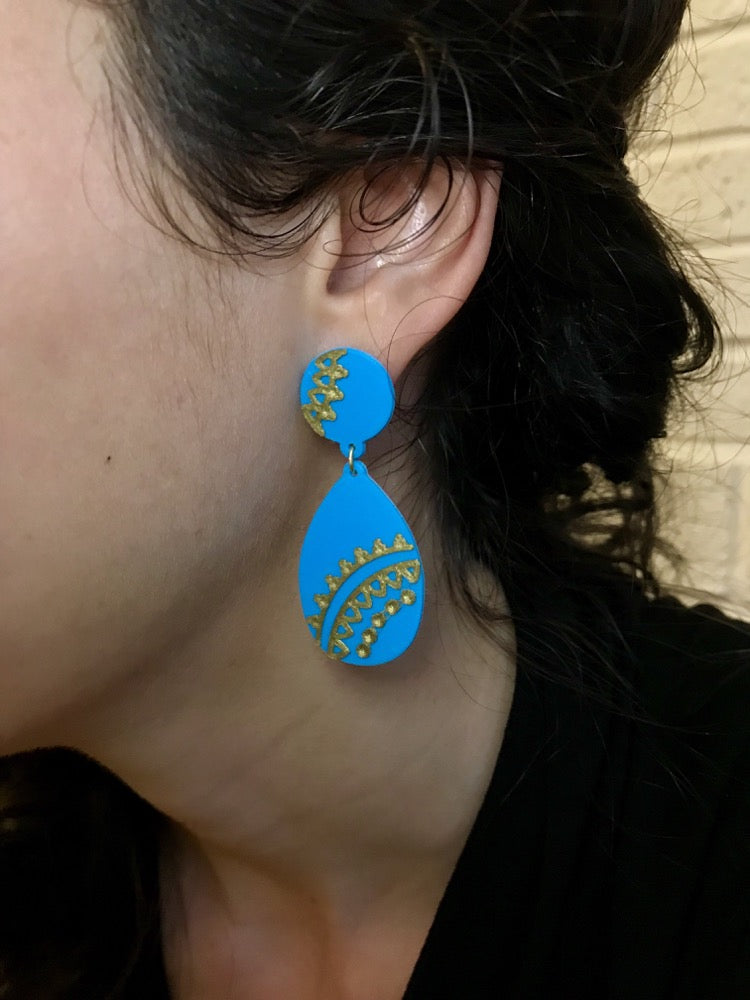 Good and Mehndi 3D Printed Earrings