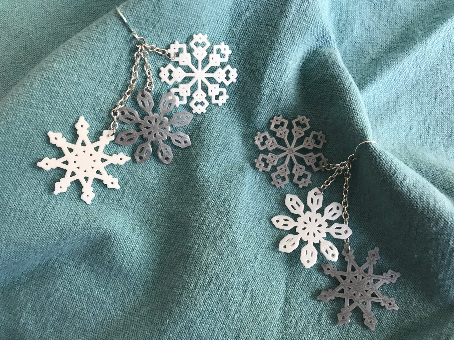 Hoping for a Snow Day 3D Printed Earrings