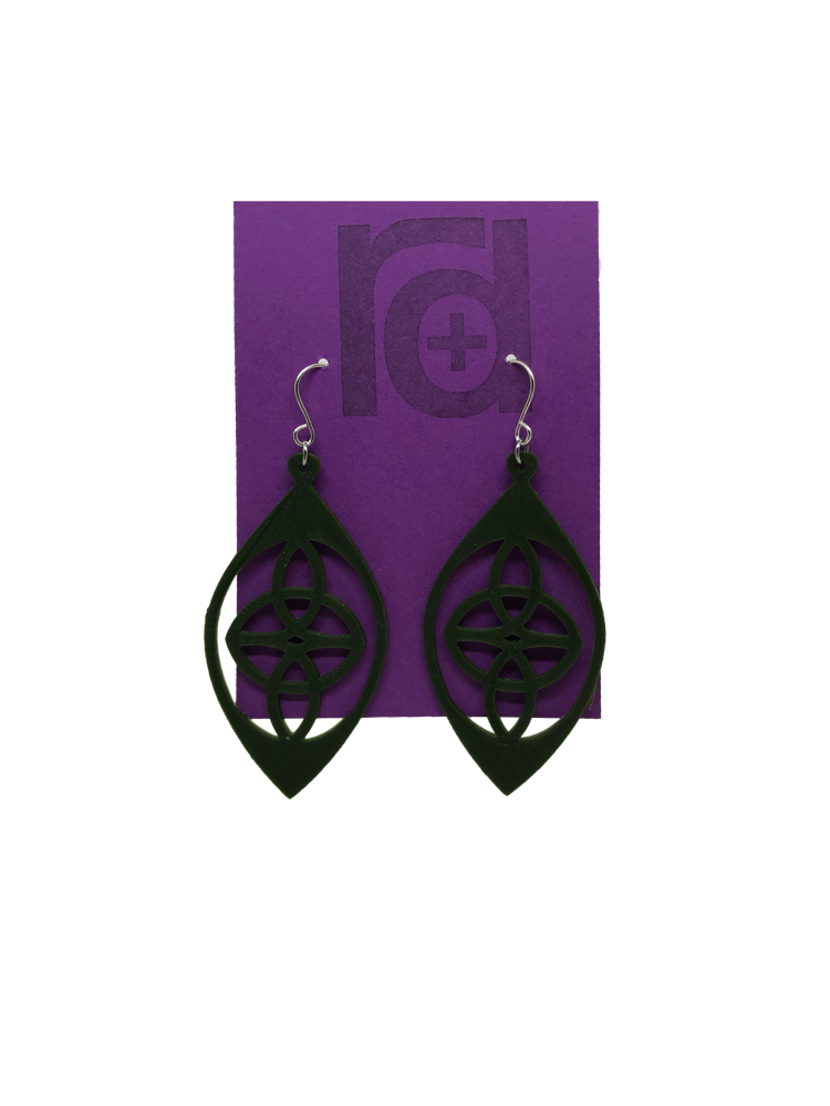 Knot to Be-Leafed 3D Printed Earrings