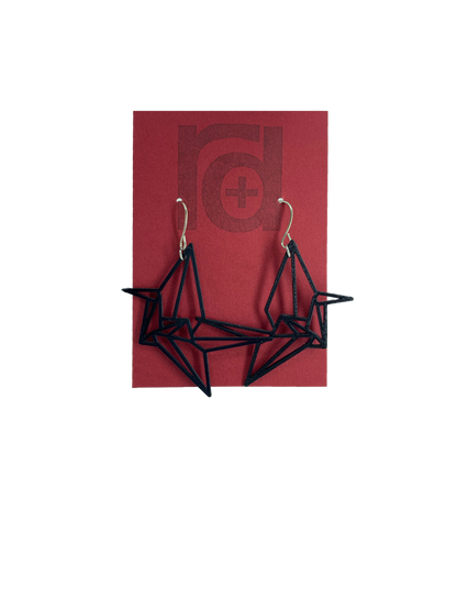 Paper Cranes 3D Printed Earrings