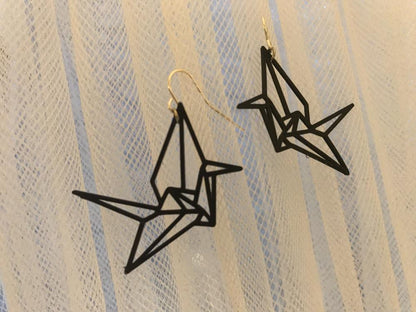 Paper Cranes 3D Printed Earrings