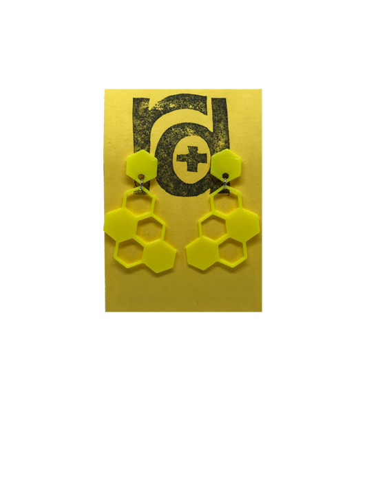 Queens Bee 3D Printed Earrings