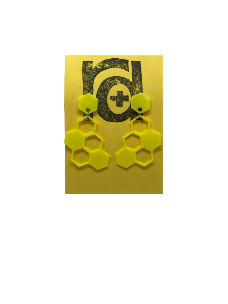 Queens Bee 3D Printed Earrings