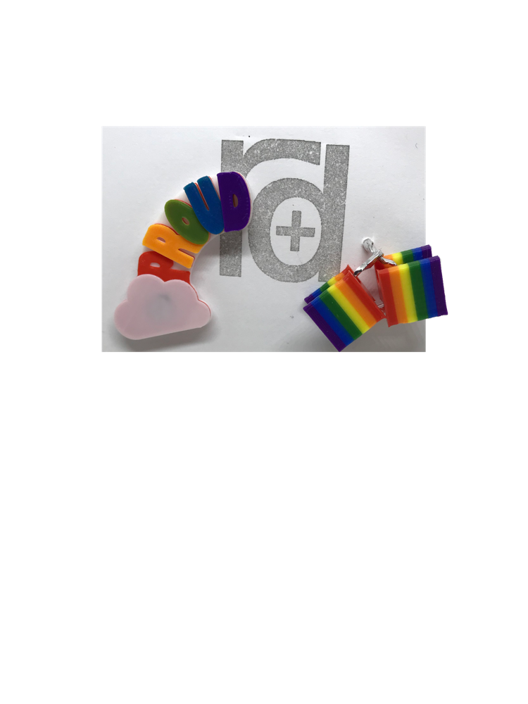 Rainbow Connection 3D Printed Lapel Pin/Tie Tack and Cufflinks