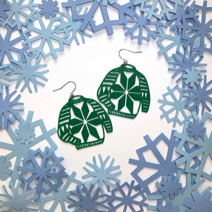 Ugly Sweater 3D Printed Earrings